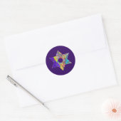PixDezines ster van david/grunge/DIY achtergrond Ronde Sticker (Envelop)