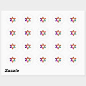PixDezines ster van david/grunge/DIY achtergrond Ronde Sticker (Vel)