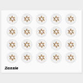PixDezines ster van david/koper/DIY achtergrond Ronde Sticker (Vel)