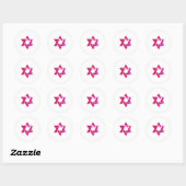 PixDezines ster van david/roze/DIY achtergrond Ronde Sticker (Vel)