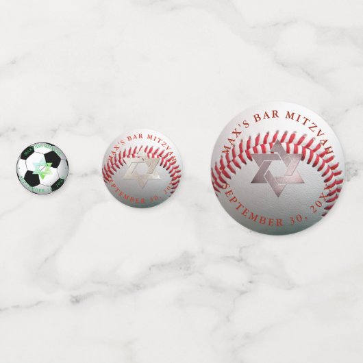 PIXDEZINES STER VAN DAVID, SPORT THEMA CONFETTI (Achterkanten)