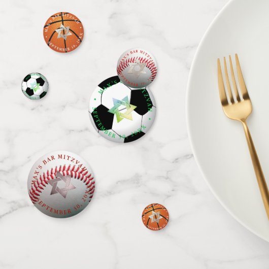 PIXDEZINES STER VAN DAVID, SPORT THEMA CONFETTI (Groep)