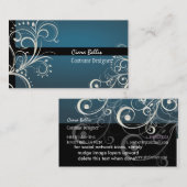 PixDezines Stijlvolle Pearl Swirls+blauwgroen Visitekaartje (Voorkant / Achterkant)