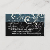 PixDezines Stijlvolle Pearl Swirls+blauwgroen Visitekaartje (Achterkant)