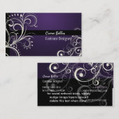 PixDezines Stijlvolle Pearl Swirls+paarse edelstee Visitekaartje (Voorkant / Achterkant)