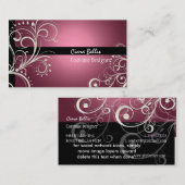 PixDezines Stijlvolle Pearl Swirls+roze mauve Visitekaartje (Voorkant / Achterkant)