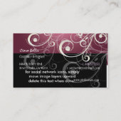 PixDezines Stijlvolle Pearl Swirls+roze mauve Visitekaartje (Achterkant)