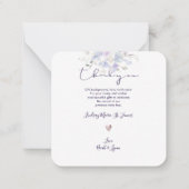 PixDezines Stof Lilac Bedankkaart Notitiekaartje (Achterkant)