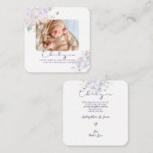 PixDezines Stof Lilac Bedankkaart Notitiekaartje (Voorkant / Achterkant)