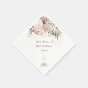 PixDezines Stof Roos met Champagn Glas Servet