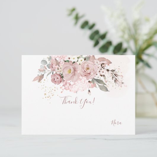 PixDezines Stof Roze Bedankt (Staand voorkant)