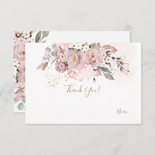 PixDezines Stof Roze Bedankt (Voorkant / Achterkant)