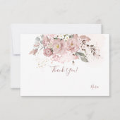 PixDezines Stof Roze Dank je Bedankkaart (Voorkant)