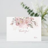 PixDezines Stof Roze Dank je Bedankkaart (Staand voorkant)