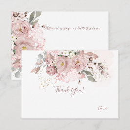 PixDezines Stof Roze Dank je Bedankkaart