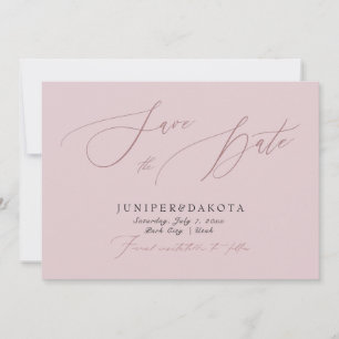 PixDezines Stof Roze Moderne Script Bewaar de Datu Kaart