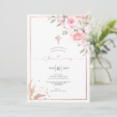 PixDezines Stof Roze Rozen Doop Kaart (Staand voorkant)