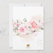 PixDezines Stof Roze Rozen Doop Kaart (Achterkant)