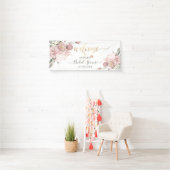 PixDezines Stof Roze Rozen Waterverf Bloemen Spandoek (Insitu)