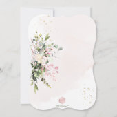 PixDezines Stof Roze, Rustieke Waterverf Doop Kaart (Achterkant)