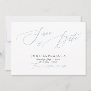 PixDezines Stofblauw Moderne Script Bewaar de Datu Kaart