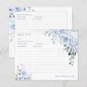 PixDezines Stofblauwe Rozen Nep Zilver Glitters (Voorkant / Achterkant)
