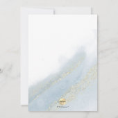 PixDezines Stoffig Blauw Goud Dop+1e Verjaardag Kaart (Achterkant)