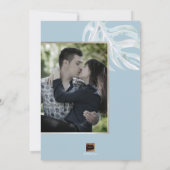 PixDezines Stoffig Blauw Opslaan Datum/Zilveren Pa Save The Date (Achterkant)