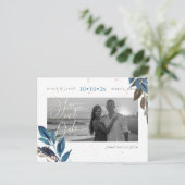 PixDezines Stoffig Blauwgroen gebladerte Bewaar on Briefkaart (Staand voorkant)