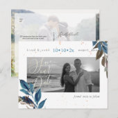 PixDezines Stoffig Blauwgroen gebladerte Bewaar on Briefkaart (Voorkant / Achterkant)