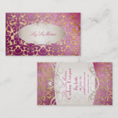 PixDezines stoffig roos flora damast/faux perkamen Visitekaartje (Voorkant / Achterkant)