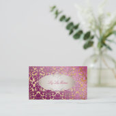 PixDezines stoffig roos flora damast/faux perkamen Visitekaartje (Staand voorkant)