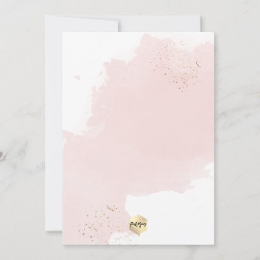 PixDezines Stoffig Roze H2 doopsel+1e verjaardag Kaart (Achterkant)