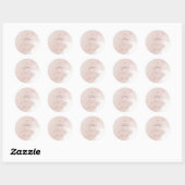 PixDezines Stoffig Roze Rose Goud Doopsel Ronde Sticker (Vel)