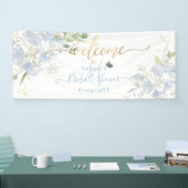 PixDezines Stoffige Blauwe Waterverf Zoete Erwtenb Spandoek (Beurs)