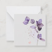 PixDezines Stoffige Paarse H2 Eucalyptustak Notitiekaartje (Achterkant)