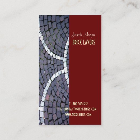 PixDezines Stonemasons, steenhouwers Visitekaartje (Achterkant)