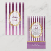 PixDezines stralende orchidee strepen waterverf Visitekaartje (Voorkant / Achterkant)