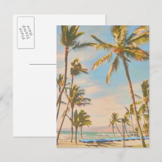 PixDezines strand Briefkaart (Voorkant / Achterkant)