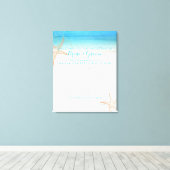 PixDezines strand bruiloft programma Canvas Afdruk (Insitu (Houten vloer))