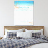 PixDezines strand bruiloft programma Canvas Afdruk (Insitu (Slaapkamer))