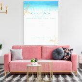 PixDezines strand bruiloft programma Canvas Afdruk (Insitu (Woonkamer))
