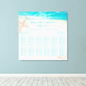 PixDezines strand/bruiloft zitkaart Canvas Afdruk (Insitu (Houten vloer))