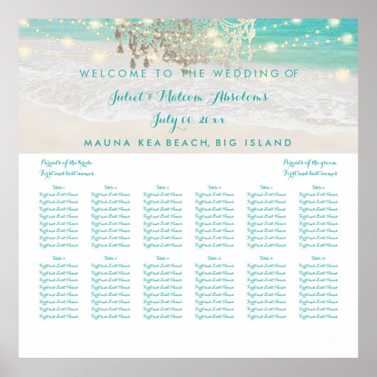 PixDezines strand/chadeliers/zitvlak Poster (Voorkant)