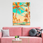 PixDezines Strand/Hawaii/Baai/Turquoise Canvas Afdruk (Insitu (Woonkamer))