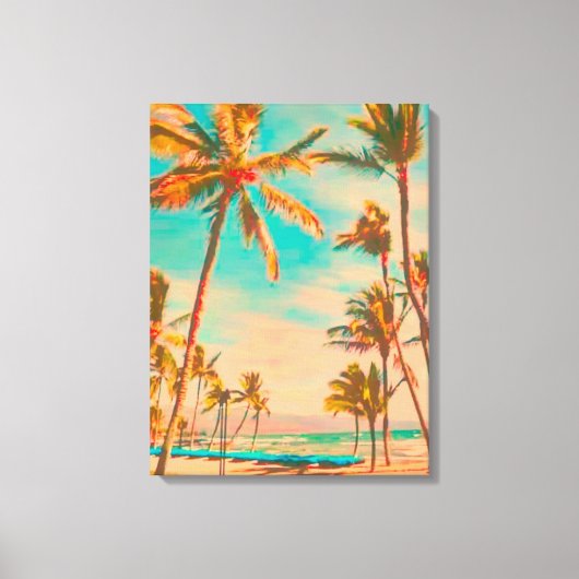 PixDezines Strand/Hawaii/Baai/Turquoise Canvas Afdruk (Voorkant)