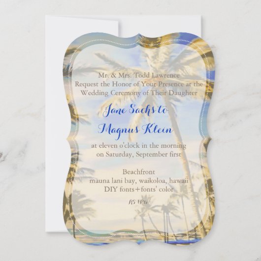 PixDezines strand/kobalt Kaart (Achterkant)