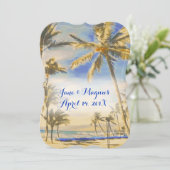 PixDezines  strand/kobalt Kaart (Staand voorkant)