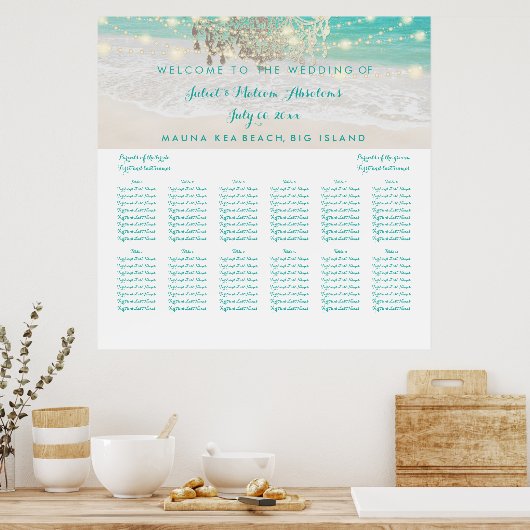 PixDezines strand/kronenlijsten/plaatsingsschema Poster (Keuken)