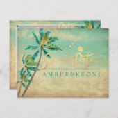 PixDezines Strand Opslaan Datum Foto Aankondigingskaart (Voorkant / Achterkant)